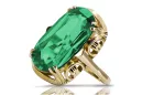 Ring Vintage style Emerald 14K Yellow gold vrc038y